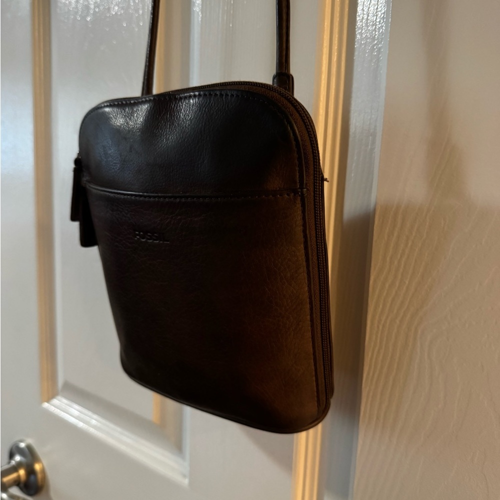 Fossil Brown Leather Crossbody Bag - Picture 4 of 13
